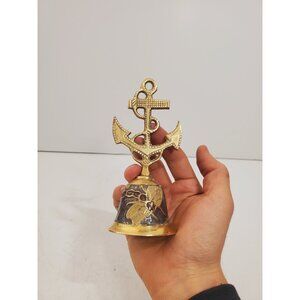 Vintage Brass Hand Bell - Handheld Solid Brass Bell with Charming Tone - Home